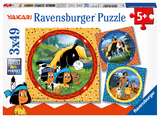 Ravensburger Kinderpuzzle - 08000 Yakari, der tapfere Indianer - Yakari-Puzzle f&uuml;r Kinder ab 5 Jahren, mit 3x49 Teilen