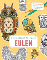 Ausmalen & Stickern: Eulen