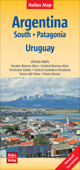 Nelles Map Landkarte Argentina: South, Patagonia, Uruguay - 