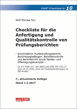 Checkliste 10 f&uuml;r die Anfertigung und Qualit&auml;tskontrolle von Pr&uuml;fungsberichten - Wolf-Michael Farr