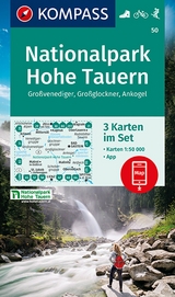 KOMPASS Wanderkarten-Set 50 Nationalpark Hohe Tauern, Gro&szlig;venediger, Gro&szlig;glockner, Ankogel (3 Karten) 1:50.000