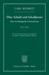 &Uuml;ber Schuld und Schuldarten. - Carl Schmitt