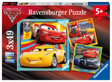Ravensburger Kinderpuzzle - 08015 Bunte Flitzer - Puzzle f&uuml;r Kinder ab 5 Jahren, Disney Cars Puzzle mit 3x49 Teilen