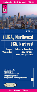 Reise Know-How Landkarte USA 01, Nordwest (1:750.000) : Washington und Oregon - Reise Know-How Verlag Peter Rump