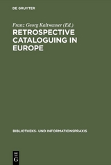Retrospective cataloguing in Europe - 