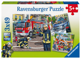 Ravensburger Kinderpuzzle - 09335 Helfer in der Not - Puzzle f&uuml;r Kinder ab 5 Jahren, mit 3x49 Teilen