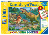 Ravensburger Kinderpuzzle - 13695 Welt der Dinosaurier - Dino-Puzzle f&uuml;r Kinder ab 6 Jahren, mit 100 Teilen im XXL-Format, inklusive Malheft