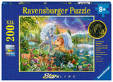 Ravensburger Kinderpuzzle - 13673 Magische Begegnung - Einhorn-Leuchtpuzzle f&uuml;r Kinder ab 8 Jahren, mit 200 Teilen im XXL-Format, Leuchtet im Dunkeln
