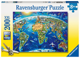 Ravensburger Kinderpuzzle - 12722 Gro&szlig;e, weite Welt - Puzzle-Weltkarte f&uuml;r Kinder ab 8 Jahren, mit 200 Teilen im XXL-Format