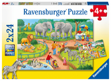 Ravensburger Kinderpuzzle - 07813 Ein Tag im Zoo - Puzzle f&uuml;r Kinder ab 4 Jahren, mit 2x24 Teilen