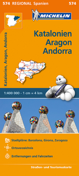 Michelin Katalonien, Aragon, Andorra. Stra&szlig;en- und Tourismuskarte 1:400.000
