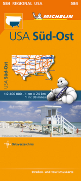 Michelin USA S&uuml;d-Ost. Stra&szlig;en- und Tourismuskarte 1:2.400.000