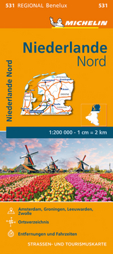 Michelin Niederlande Nord. Stra&szlig;en- und Tourismuskarte 1:200.000