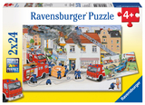 Ravensburger Kinderpuzzle - 08851 Bei der Feuerwehr - Puzzle f&uuml;r Kinder ab 4 Jahren, mit 2x24 Teilen