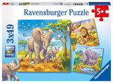 Ravensburger Kinderpuzzle - 08003 Wilde Giganten - Puzzle f&uuml;r Kinder ab 5 Jahren, mit 3x49 Teilen