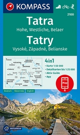 KOMPASS Wanderkarte 2100 Tatra, Hohe, Westliche, Belaer, Tatry, Vysok&eacute;, Z&aacute;padn&eacute;, Belianske 1:50.000