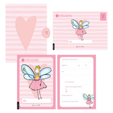 12 Einladungskarten Geburtstag Mädchen (Feen). Handgemachte Einladungskarten Kindergeburtstag incl. 12 liebevollen Hand designten Briefumschlägen. Verpackt in einer wundervollen hochwertigen Karton Box. By Lisa Wirth - Lisa Wirth