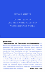 &Uuml;bersetzungen und freie &Uuml;bertragungen verschiedener Werke - Rudolf Steiner