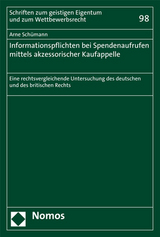 Informationspflichten bei Spendenaufrufen mittels akzessorischer Kaufappelle - Arne Sch&uuml;mann