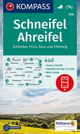 KOMPASS Wanderkarte 836 Schneifel, Ahreifel, Schleiden, Pr&uuml;m, Daun, Eifelsteig 1:50.000