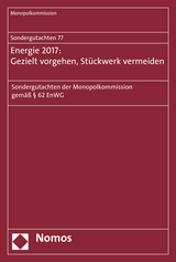 Sondergutachten 77: Energie 2017: Gezielt vorgehen, St&uuml;ckwerk vermeiden