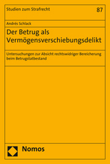 Der Betrug als Verm&ouml;gensverschiebungsdelikt - Andr&eacute;s Schlack