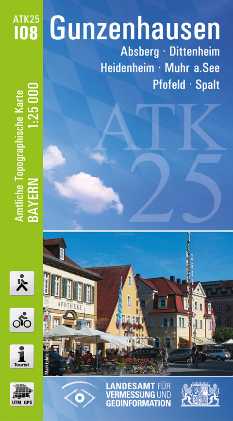 ATK25-I08 Gunzenhausen (Amtliche Topographische Karte 1:25000) - Breitband und Vermessung Landesamt f&uuml;r Digitalisierung  Bayern