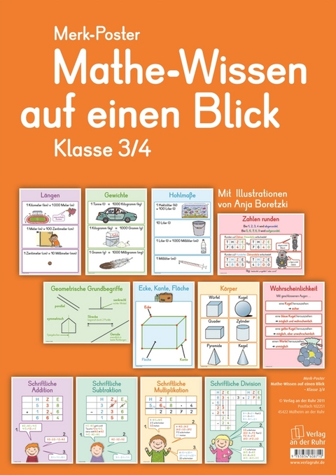 Mathe-Wissen auf einen Blick – Klasse 3/4 - Redaktionsteam Verlag an der Ruhr