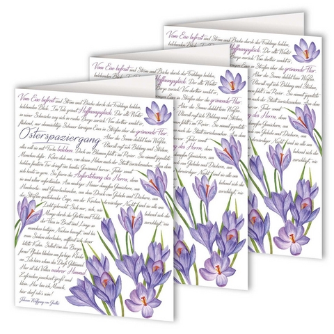 3er-Set Klappkarte &raquo;Osterspaziergang&laquo; - Johann Wolfgang Von Goethe
