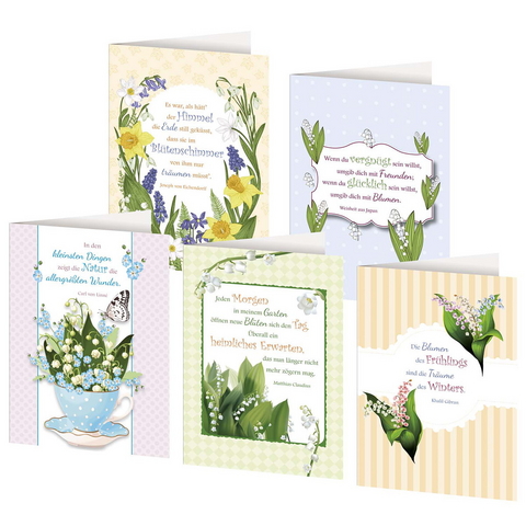 5er-Set Gru&szlig;karten &raquo;Blumengr&uuml;&szlig;e&laquo;
