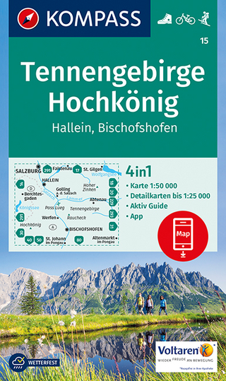 KOMPASS Wanderkarte Tennengebirge, Hochkönig, Hallein, Bischofshofen