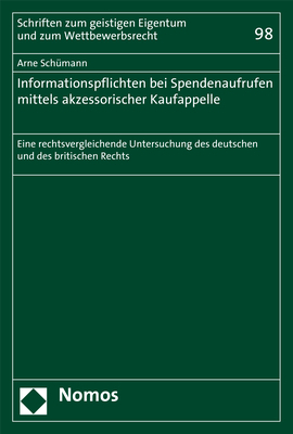 Informationspflichten bei Spendenaufrufen mittels akzessorischer Kaufappelle - Arne Sch&uuml;mann