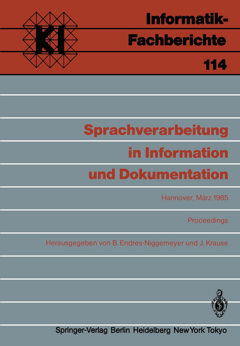 Sprachverarbeitung in Information und Dokumentation - 