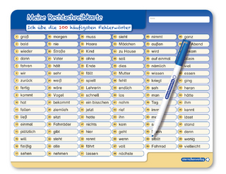 Meine Rechtschreibkarte - Ich übe die 100 häufigsten Fehlerwörter