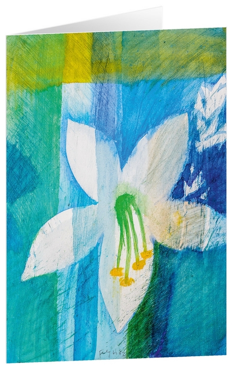 Kunstkarten "Wei&szlig;e Lilie" - 5 St&uuml;ck
