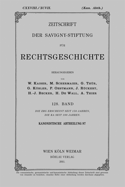 Zeitschrift der Savigny-Stiftung f&uuml;r Rechtsgeschichte / Zeitschrift der Savigny-Stiftung f&uuml;r Rechtsgeschichte - 