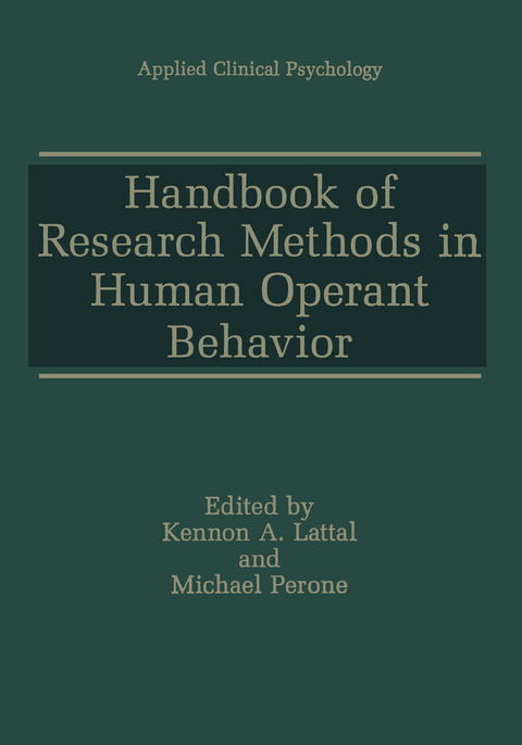 Handbook of Research Methods in Human Operant Behavior - 