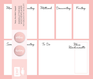 Handlettering Wochenplaner Notizblock mit 60 Blatt - Tanja 