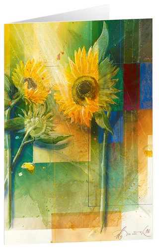 Sonnentag - Kunst-Faltkarten ohne Text (5 Stück)