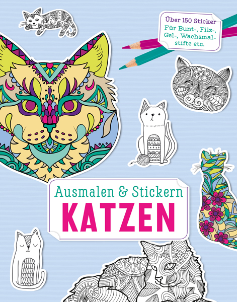 Ausmalen & Stickern: Katzen