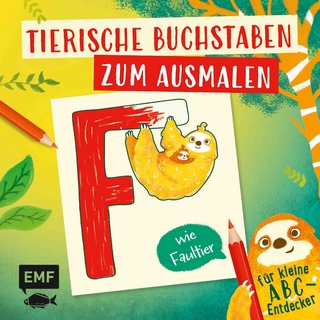 Tierische Buchstaben zum Ausmalen – F wie Faultier