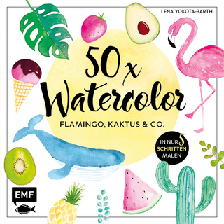 50 x Watercolor – Flamingo, Kaktus & Co.