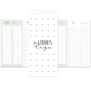 Geburtstagskalender mit Geburtstagskarte, feines Design!