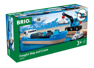 BRIO World - Containerschiff mit Kranwagen