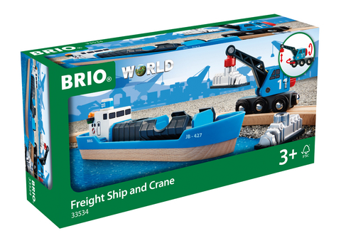 BRIO World - Containerschiff mit Kranwagen