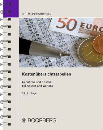 Schmeckenbecher Kosten&uuml;bersichtstabellen - Carmen Rothenbacher