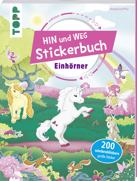Das Hin-und-weg-Stickerbuch. Einh&ouml;rner