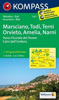KOMPASS Wanderkarte Marsciano - Todi - Terni - Orvieto - Amelia - Narni - 