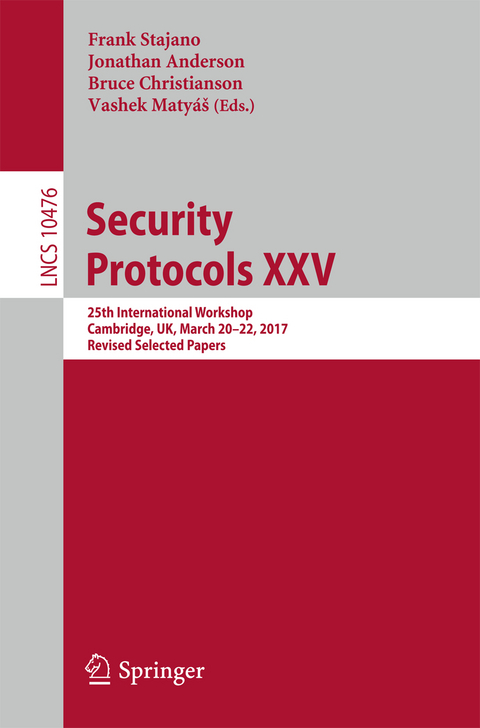 Security Protocols XXV - 