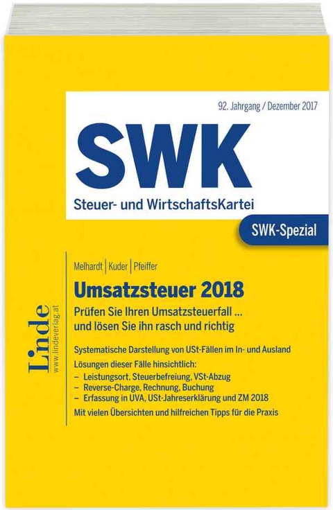 SWK-Spezial Umsatzsteuer 2018 - Stefan Melhardt, Bernhard Kuder, Sebastian Pfeiffer